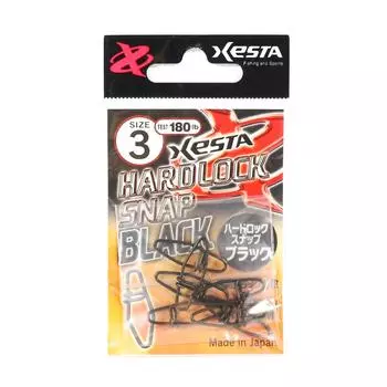 Xesta Hard Lock Snap Black Размер 3 180 фунтов, 7 штук (4783)