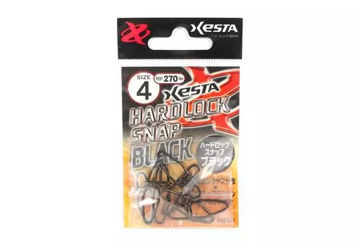 Xesta Hard Lock Snap Snap, черный, размер 4, 270 фунтов, 6 шт. (4790)