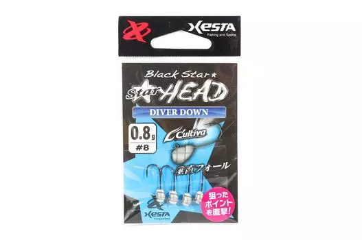 Xesta Jig Head Black Star Head Diver Down 0,8 грамма Крючок Размер 8 (0823)