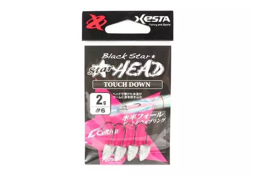 Xesta Jig Head Black Star Head Touch Down 2 grams Hook Size 6 (8392)