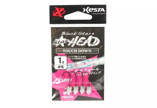 Xesta Jig Head Black Star Head Touch Down 1 грамм Размер крючка 6 (8361)