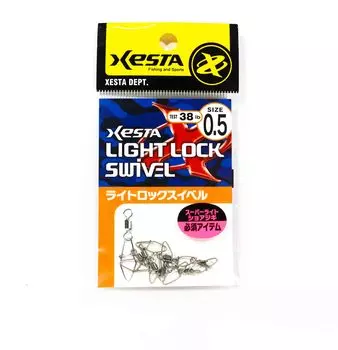 Xesta Light Lock Snap Swivel Размер 0.5 38 фунтов, 6 штук (9703)