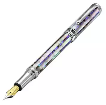 Xezo Maestro Jubilee Fountain Junior High School Saltwater White Pearl and Paua Ограниченный выпуск ручной работы от Each Pen is Different Pen,