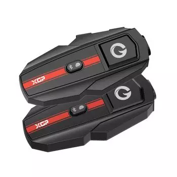 XGP Интерком для Bluetooth Music Bike 35 часов непрерывного разговора, Интерком для IP67 Звуковой резонатор Bluetooth, Поддержка голоса, 2 типа чёрный