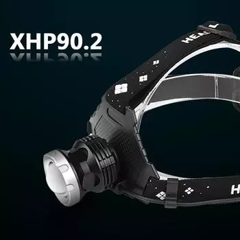XHP90.2 Супер яркий USB перезаряжаемый светодиодный налобный фонарь Самая мощная фара для рыбалки Кемпинга с зумом 18650 Батарея Litwod Option A