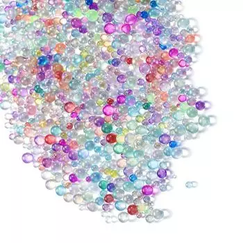 XIANFQNKJ Bubble Beads Resin Filled Beads DIY Decorative Filling 200g Set Handicraft Supplies Accessory Parts Nail Parts No Holes Approx.