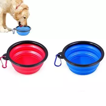 XIANFQNKJ Foldable Bowl Disaster Prevention Goods Dog Pet Tableware Pet Bowl Made of Silicone Lightweight Compact Storage for Dogs and Cats Walking