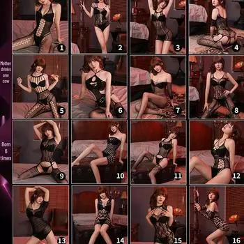 Xiang Европейский и американский жаккардовый сетчатый боди с открытой промежностью, нижнее белье с сексуальными чулками больших размеров One Size