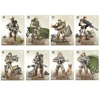 Xiangjun Full Joint Can Twist Sand Eagle Special War Minifigure Puzzle Building Block Toy Boy Assembly Plastic Building Block Toy