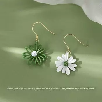 [Xiangnan] 925 Silver Daisy Earrings 2025 New Popular Earrings Niche Light Luxury Women High-Grade Earrings 925 silver needle daisy earrings (two price)