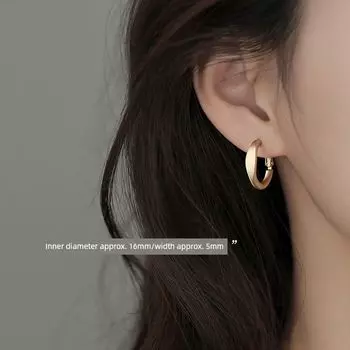 [Xiangnan] 925 Silver Frosted Simple Bracelet Earrings Special-Interest Design 2025 New Hot-Sale Earrings Female Fancy Earrings 925 silver needle matte ring earrings (two price)
