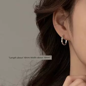 Xiangnan 925 Silver Ladies Niche Style Fancy Circle 925 silver circle earrings (two price)