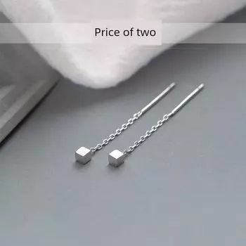 Xiangnan 925 Sterling Silver Ear-Caring Best Selling Women s Summer Square 925 silver small square ear wire (two price)