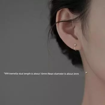 Xiangnan 925 Sterling Silver Niche Design Female Stud Earrings 999 silver peas small earrings (two price)