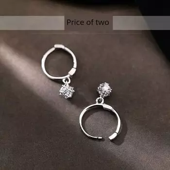 Xiangnan 925 Sterling Silver Summer Earrings Ins Female Rhinestone 925 silver flash diamond earrings (two price)