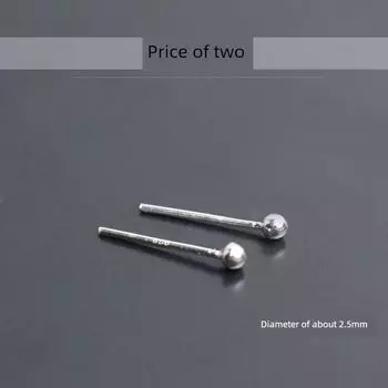 Xiangnan 925 Sterling Silver Women s No Need to Take off Anti-Blocking Earrings for Sleeping Peas diameter 2.5mm pair (small size)