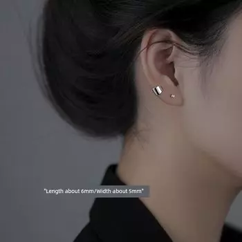 Xiangnan 925 Sterling Silver Women s Special Interest Earrings Geometric Earrings 925 Silver Surface Geometric Earrings (Two Price)