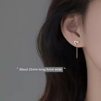 Xiangnan 999 Loving Heart in Sterling Silver Accessible Luxury Fancy Hanging Earrings 999 silver Heart ear wire (two price)