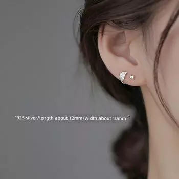 [Xiangnan] 999 Sterling Silver Leaf-Shapepd Stud Earrings Sleep No Need to Take off Female 2025 New Arrival Best Selling Ear-Caring Earrings Earrings 925 silver leaf earrings (two price)