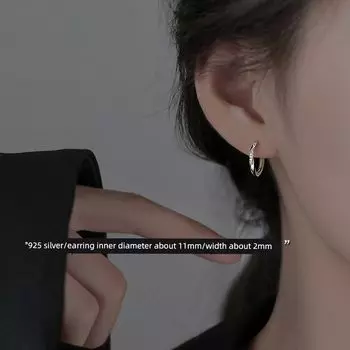 [Xiangnan] 999 Sterling Silver Simple Bracelet Earrings 2025 New Arrival Best Selling Niche Style Fancy Female Earrings Accessible Luxury Earrings 925 silver flash drill ear ring (two price)