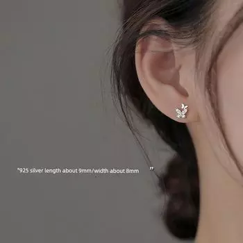 Xiangnan Butterfly Studs Best Selling Niche Woeman Pure Silver 925 silver butterfly earrings (two price)