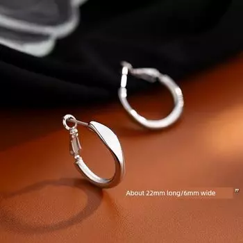 Xiangnan Circle Best Selling Female Stud Earrings Light Luxury Minority Silver Needle 999 silver circle earrings (two price)