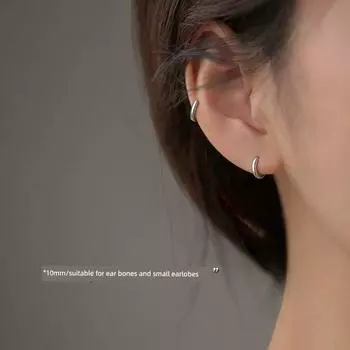 Xiangnan Sleep Pick Ear Studs Best Selling Woeman Pure Silver 999 foot silver ring ear buckle 10mm (two prices)