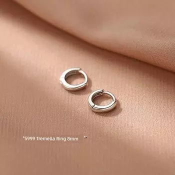 Xiangnan Sterling Silver 2024 Best Selling Female Ear Ring 999 Tremella Ring 8mm (two price)