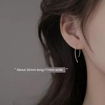 Xiangnan Sterling Silver Line Best Selling Niche Style Fancy Earrings 999 Silver Line earrings (two price)