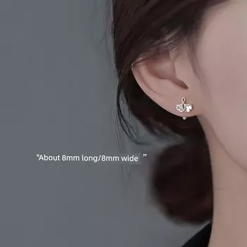 Xiangnan Sterling Silver Stud Earrings Best Selling Niche Style Female Apricot Leaf 999 silver ginkgo leaf earrings (two price)