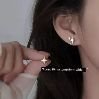 Xiangnan Sterling Silver XINGX Niche Style Best Selling Female Stud Earrings 999 silver asymmetric star earrings (two price)