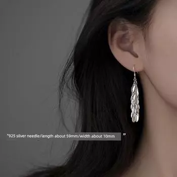 Xiangnan Tassel Ear Studs Best Selling Niche Style Female 925 Silver Needle 925 silver needle wheat ear earrings (two price)