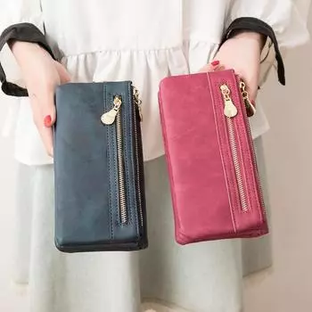 Xiangyin Women s Retro Long Wallet: Multifunctional Korean-Style Leather Handbag and Coin Purse.