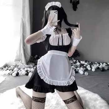 Xianyi Эротическое нижнее белье Премиальный костюм горничной Чистое желание Униформа Соблазнение Сексуальный Двумерный Набор одежды для страсти 315 One size