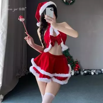 Сяньи Эротическое нижнее белье Рождественская одежда Форма Чистое желание Соблазн Страсть Свободный Королевская сестра Воздержание Сексуальный халат S49 One size