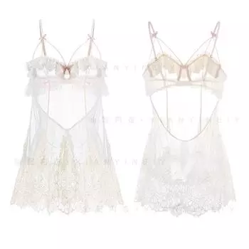 Сяньи Любовное нижнее белье Высокое чувство Сетчатая пряжа Прозрачный Стальной каркас Сексуальная пижама Страсть Чистое желание Ветер Страсть Униформа Qqny One size
