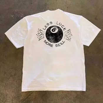 Xiao Chen s Story Is 260G More than Heavy Weight Pure Cotton! High Street Ins Creative Stylish Short Sleeve T-shirt Amekaji White L [260g Heavy weight pure cotton]]
