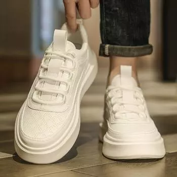 Xiaobai men s shoes 2024 new summer breathable casual board shoes men s white shoes non-slip thick-soled versatile sports trendy shoes 39