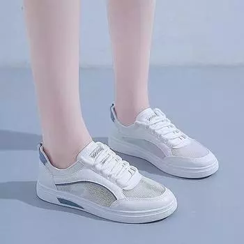 Xiaobai shoes 2024 new ins Korean version of versatile casual hollow mesh shoes breathable thin-soled casual shoes 36