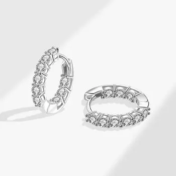 Xiaohongshu Знаменитость Xiaoxiangfeng Светлые Роскошные Серьги-гвоздики Модные Индивидуальные Геометрические Круглые Цирконовые Бриллиантовые Серьги Серьги