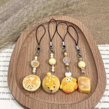 Xiaohongshu Cute Food Keychain Pendant with Lanyard for Girls