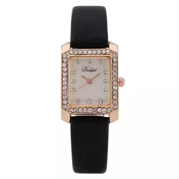 Xiaohongshu Интернет знаменитости мода женские часы женский ремень студент кварцевые часы квадратная обработка алмазов настройка