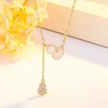 Xiaohongshu Осень-Зима Бахрома Тыква Рябчик Ожерелье Подвеска Простой Темперамент Дизайн Легкая Роскошь Премиум Цепочка на Ключицу