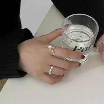 Xiaohongshu - популярное жемчужное кольцо из стерлингового серебра 925 пробы, изысканный, свежий и усовершенствованный дизайн с регулировкой открытия opening adjustable