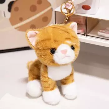 Xiaohongshu Same Kitten Backpack Pendant Super Cute Kitten Plush Student Schoolbag Keychain Pendant 15cm