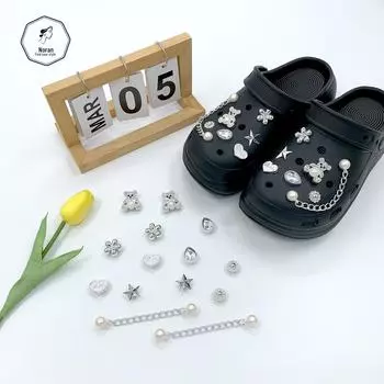 Xiaohongshu трендовые подвески для обуви в виде серебряного медведя своими руками для обуви с отверстиями NR-0026