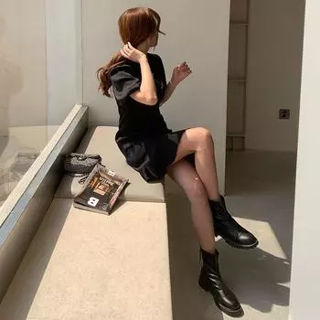 Xiaola Modified Slim Looking Dress Amoi Cheongsam Black XS