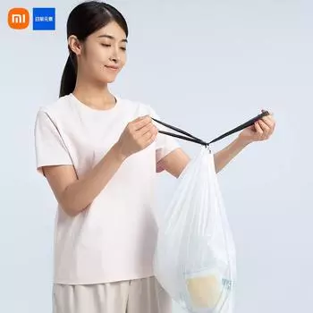 XIAOMI Daily Elements Мешок для мусора на шнурке Прочность Одноразовый мешок Утолщенный материал HDPE 15 л Большой объем Термостабильность 90 Pcs