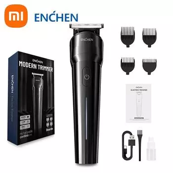 Xiaomi ENCHEN Beardo Многоцелевая машинка для стрижки волос Триммер для тела и лица Бритва для бороды Замок безопасности Конструкция с зарядкой Type-C для мужчин чёрный