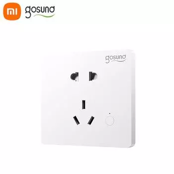 Xiaomi Gosund Smart Wi-Fi настенная розетка CO1-M 2500 Вт MAX однокнопочная антисенсорная розетка голосовое управление пульт дистанционного управления таймер белый